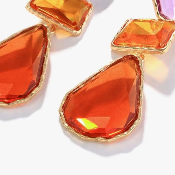 Zara Multicolor Drop Statement Earrings - Picture 2 of 4